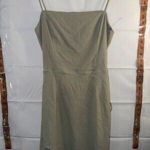 Blue Blush Green Strappy Cut-Out Midi Dress Sleeveless Zip Size M